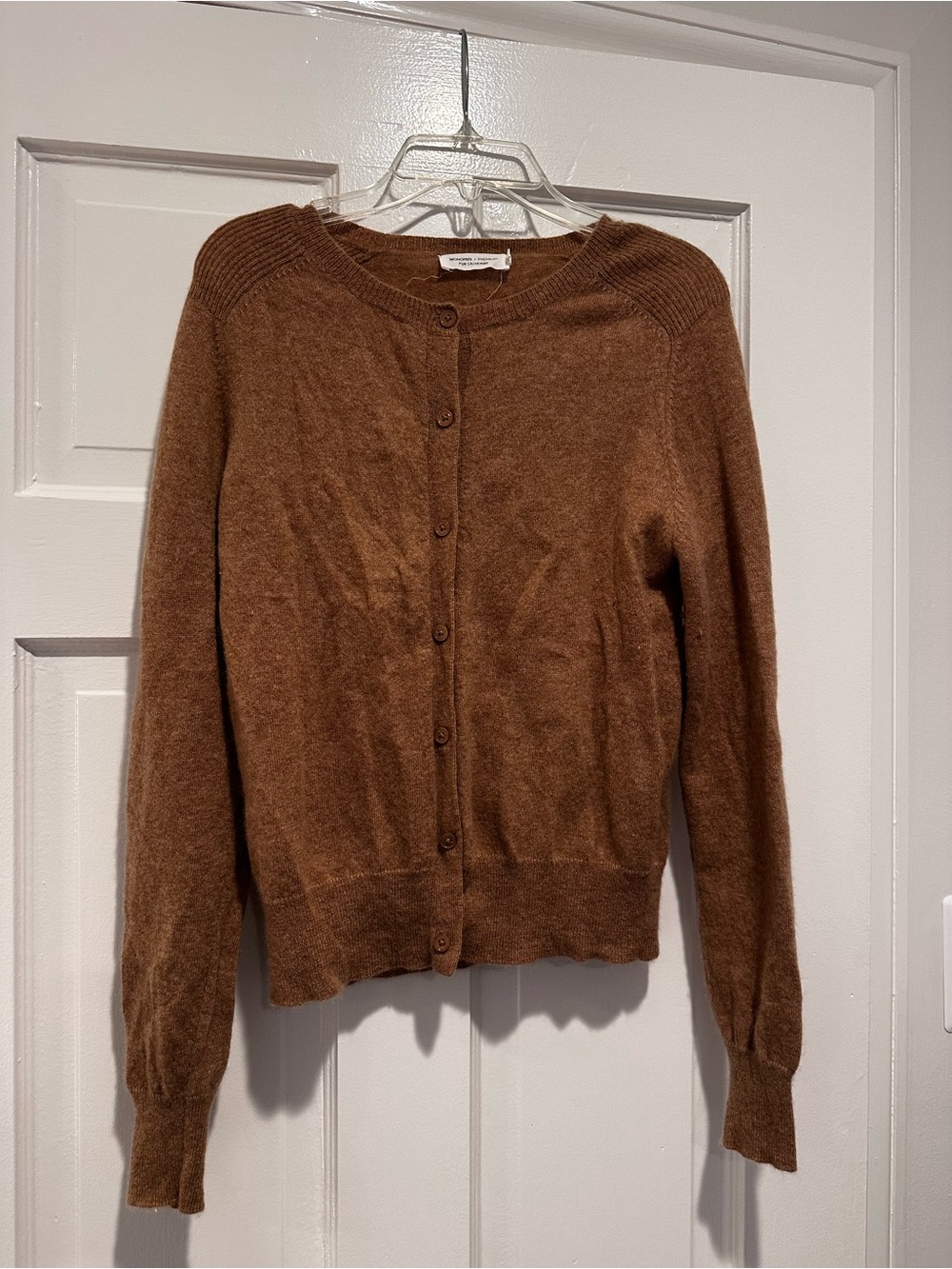 Women's Brown cashmere Button-Front Knit Cardigan